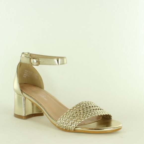 Short Heel Sandals from Fashion Focus - Oceria-5 Gold - Picture 2 of 2